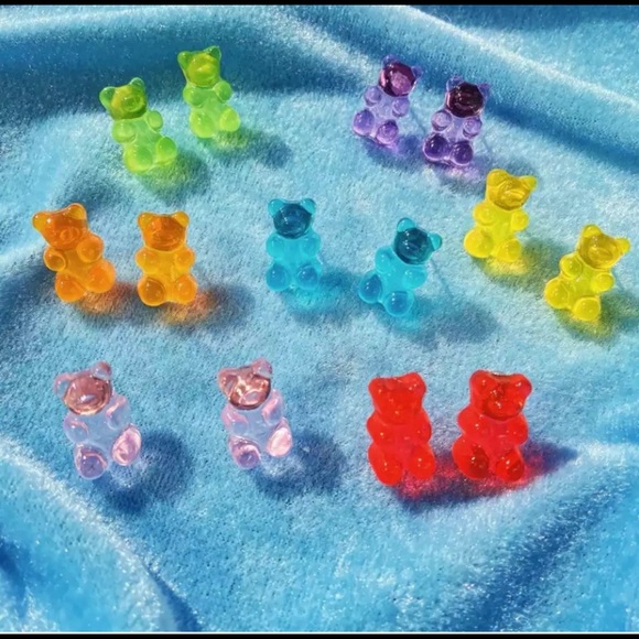 Atelier Sona Jewelry - Colorful Retro Gummy Bear Stud Earrings Assorted Colors